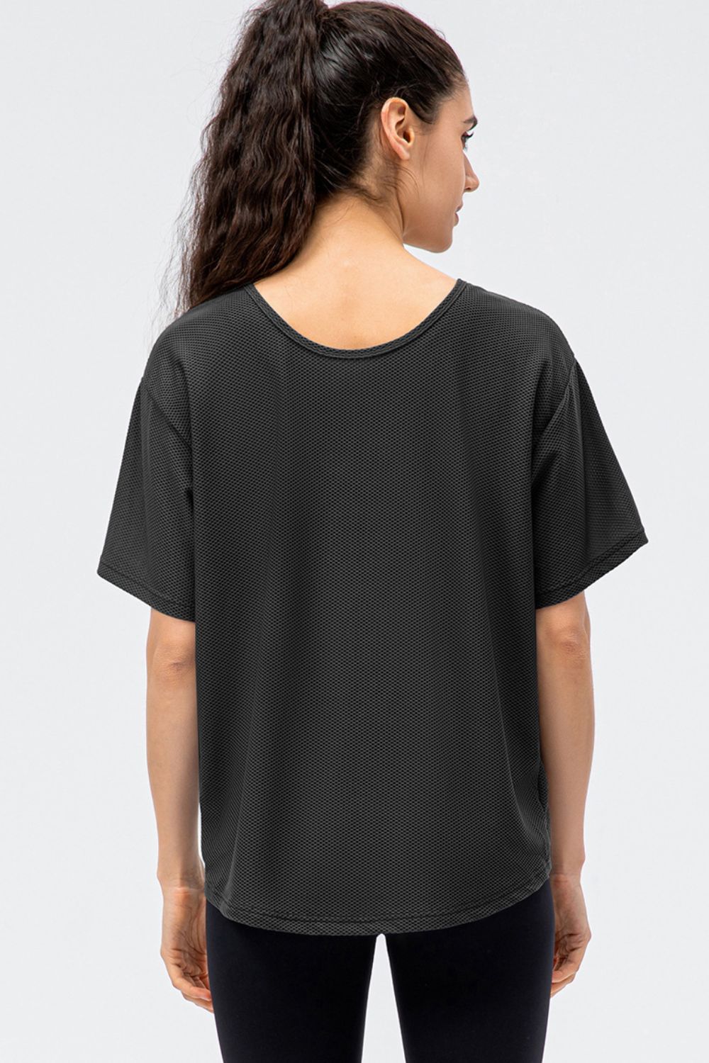 Round Neck Short Sleeve Active Tee - Charming Charlie