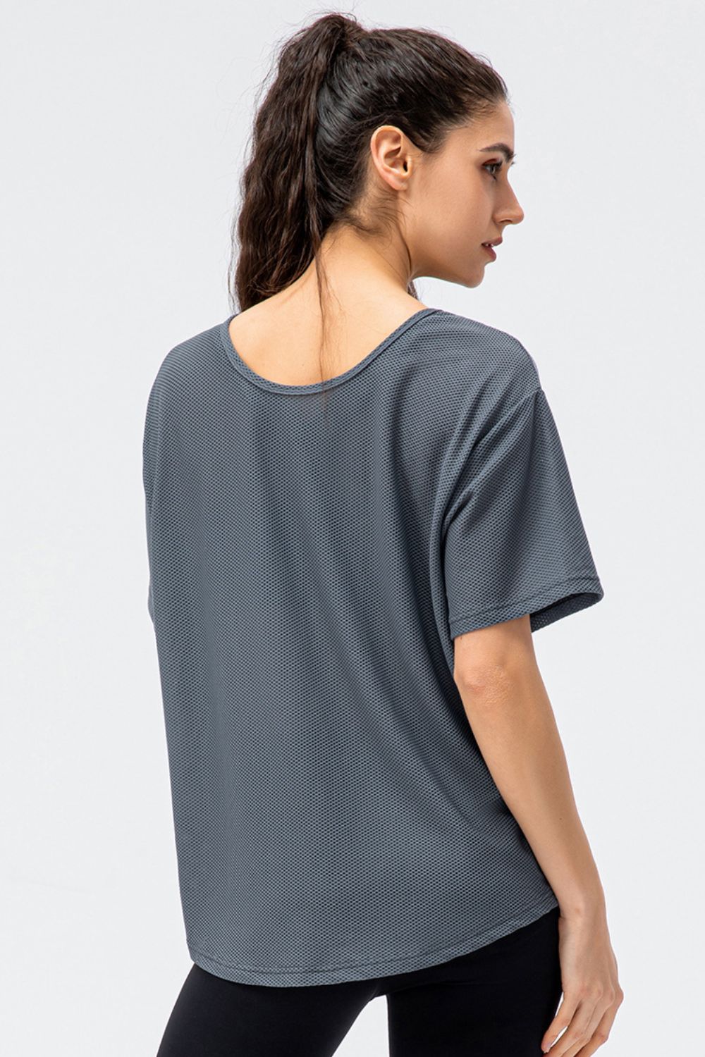 Round Neck Short Sleeve Active Tee - Charming Charlie