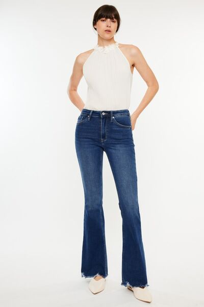Kancan Cat's Whiskers Raw Hem Flare Jeans - Charming Charlie