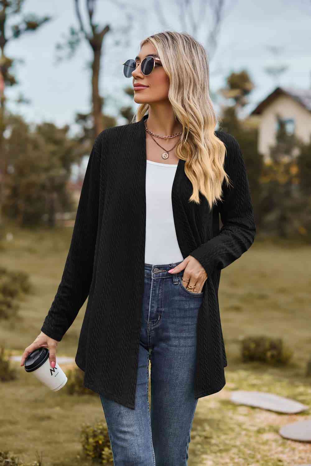 Open Front Long Sleeve Cardigan - Charming Charlie