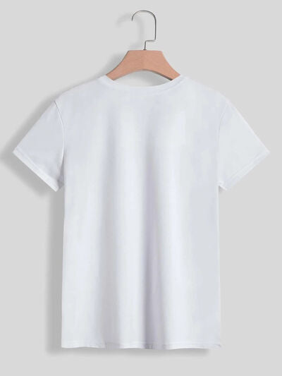 Mardi Gras Graphic Round Neck Short Sleeve T-Shirt - Charming Charlie