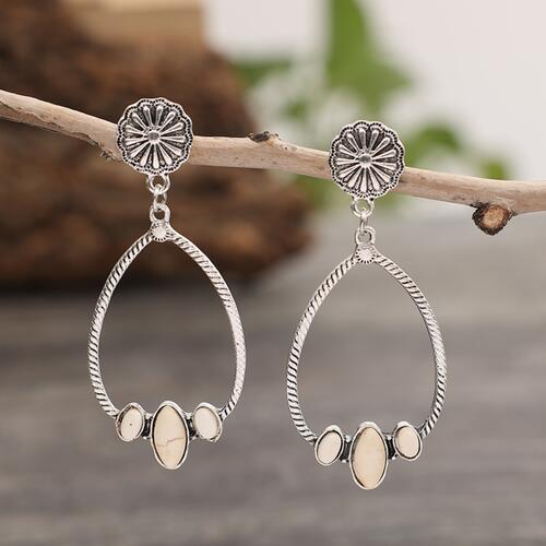 Artificial Turquoise Teardrop Earrings - Charming Charlie