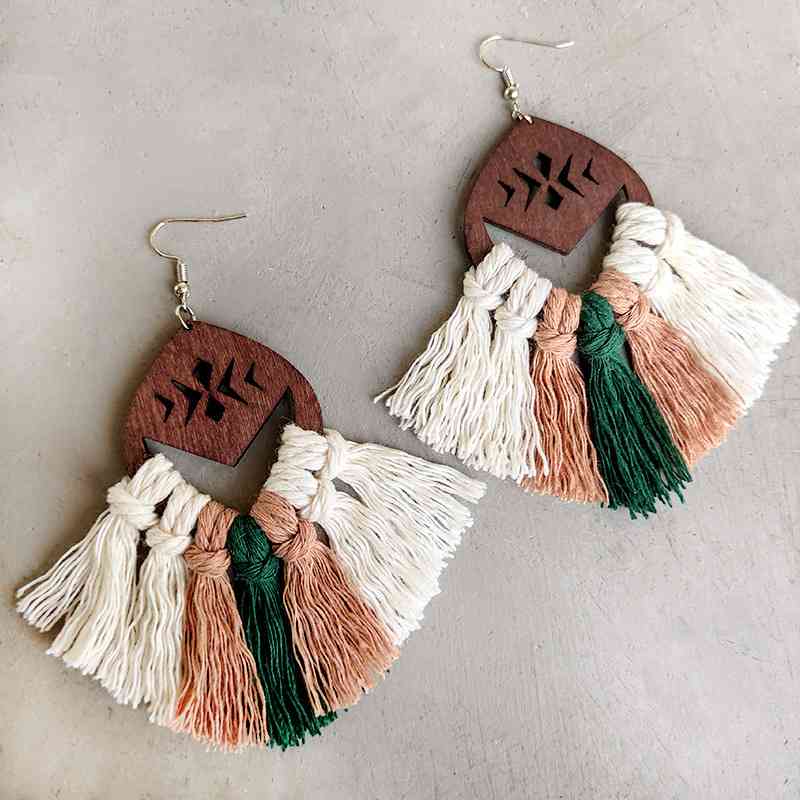 Tassel Detail Drop Earrings - Charming Charlie
