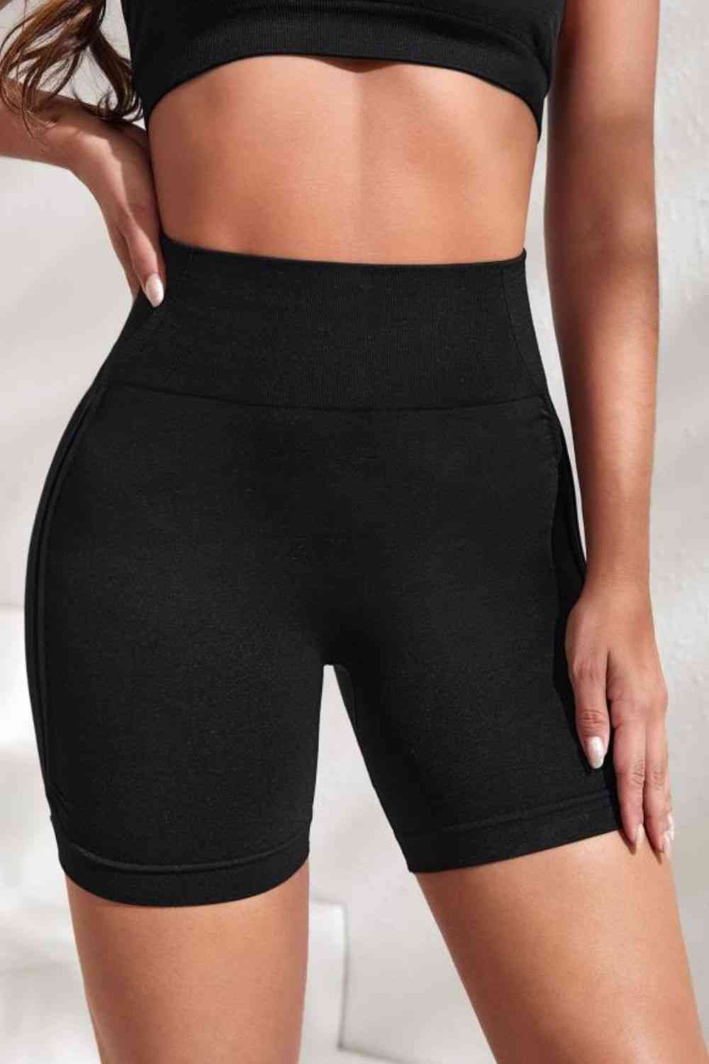 Slim Fit High Waistband Active Shorts - Charming Charlie