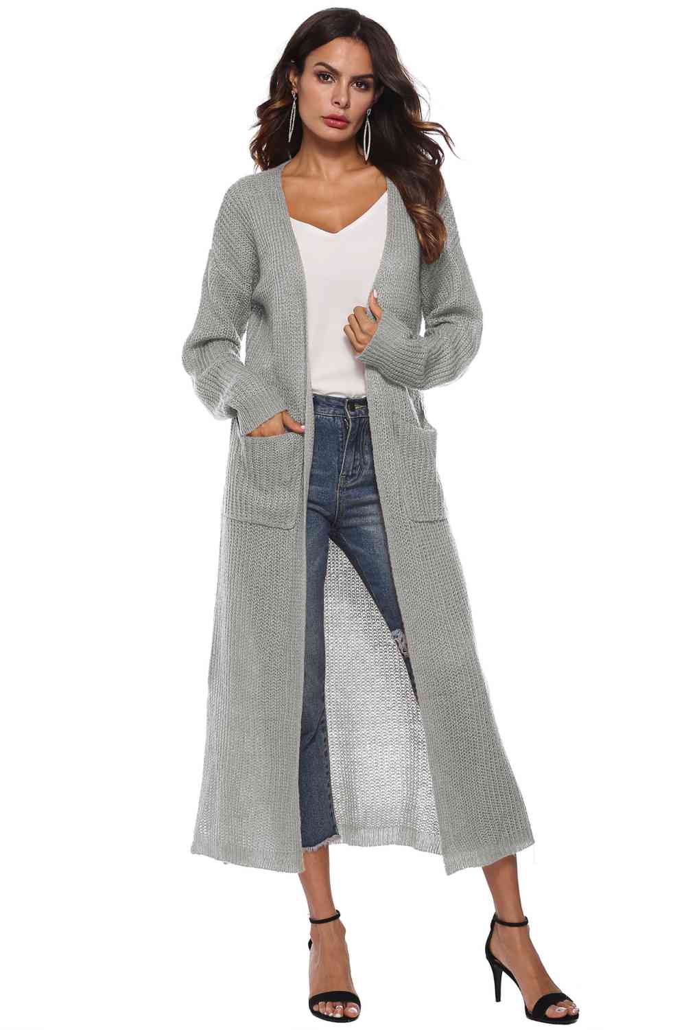 Long Sleeve Open Front Buttoned Cardigan - Charming Charlie