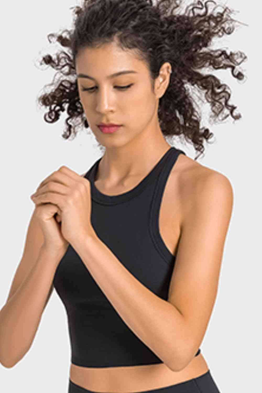 Racerback Cropped Sports Tank - Charming Charlie