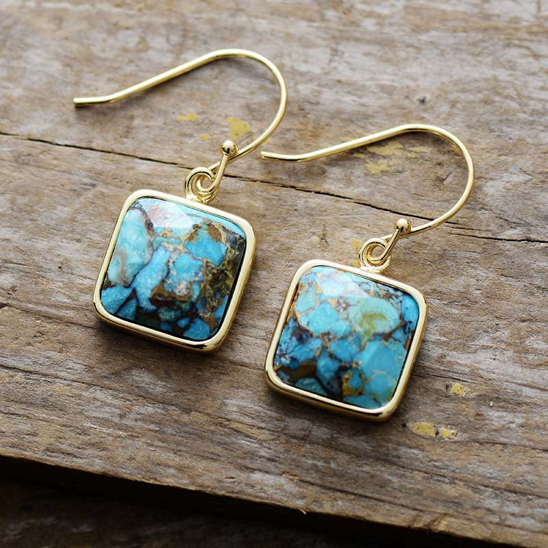 Square Copper Drop Earrings - Charming Charlie
