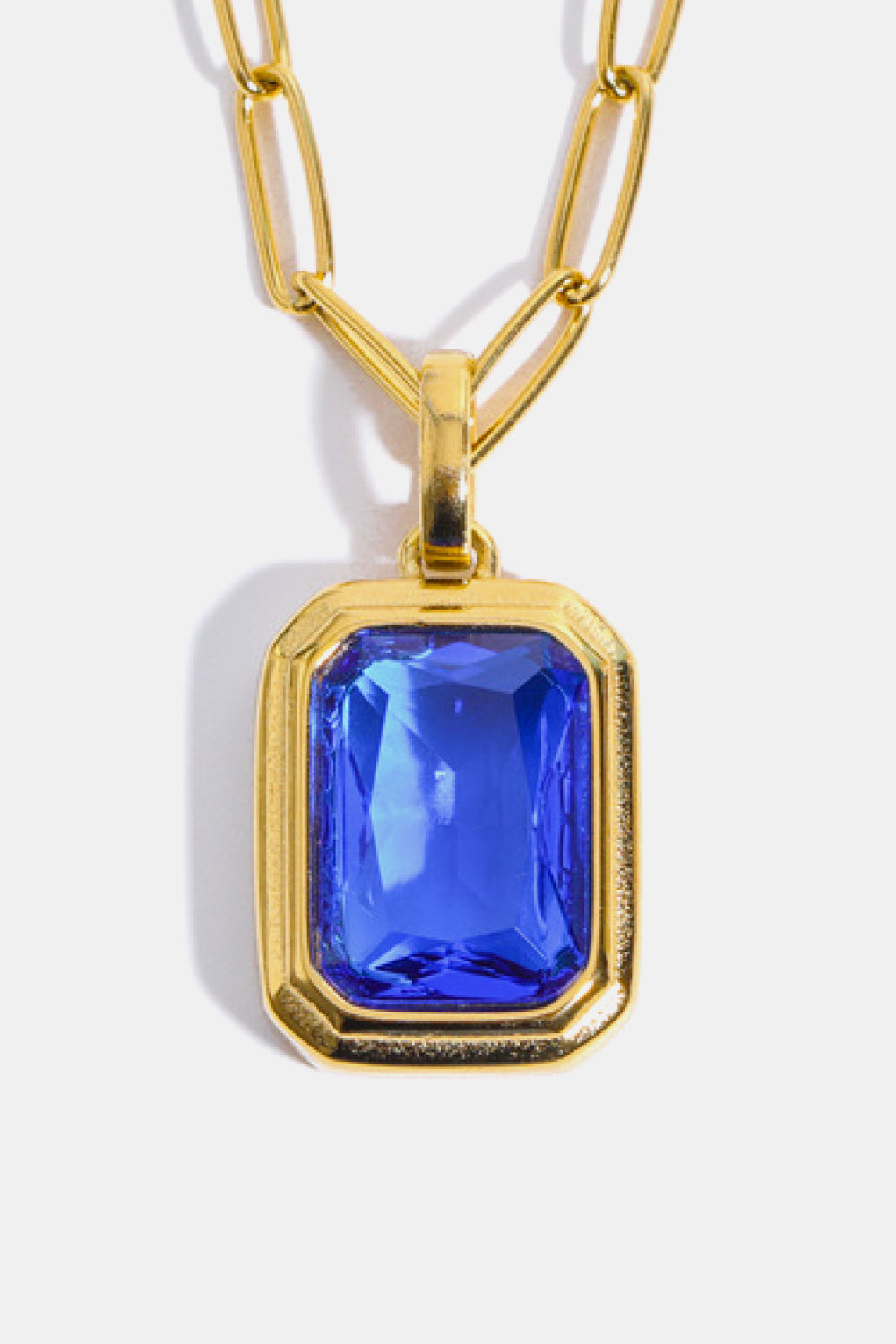 Zircon 18K Gold-Plated Geometrical Shape Pendant Necklace - Charming Charlie