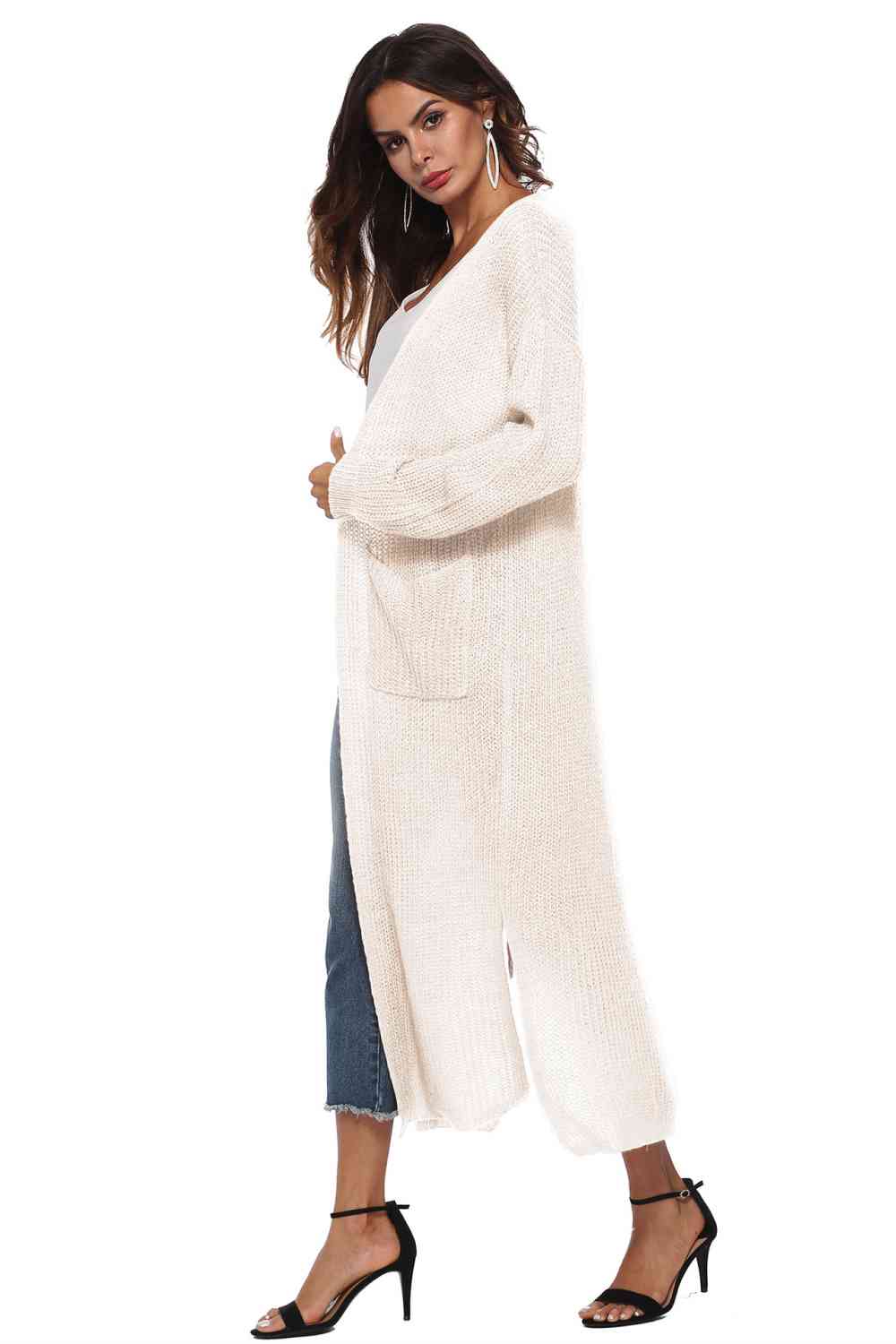 Long Sleeve Open Front Buttoned Cardigan - Charming Charlie