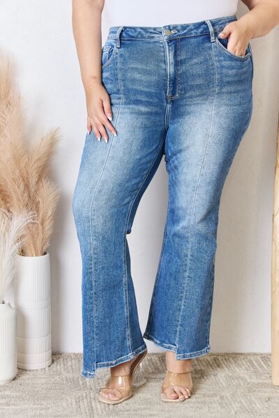 RISEN Full Size High Rise Ankle Flare Jeans - Charming Charlie