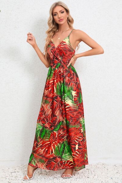 Printed Surplice Maxi Cami Dress - Charming Charlie