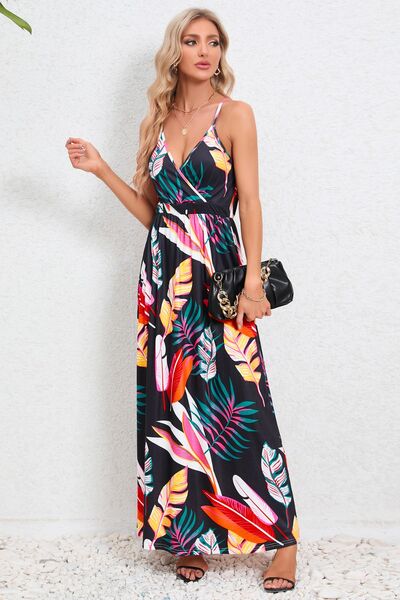 Printed Surplice Maxi Cami Dress - Charming Charlie