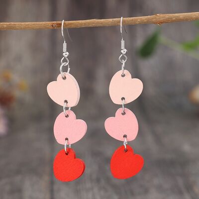 Heart Wood Dangle Earrings - Charming Charlie