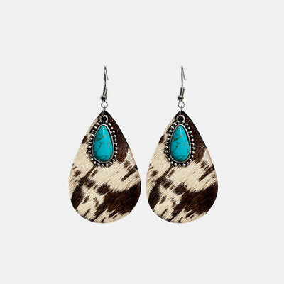 Artificial Turquoise Teardrop Earrings - Charming Charlie
