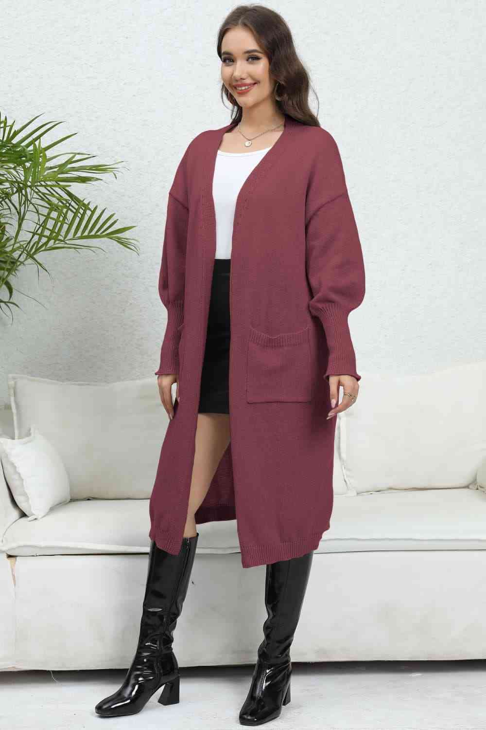 Open Front Dropped Shoulder Cardigan - Charming Charlie