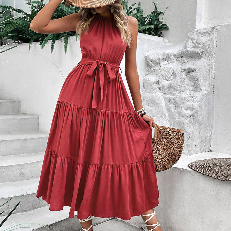 Tie Belt Tiered Midi Dress - Charming Charlie
