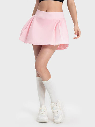 Pleated Detail Mid-Rise Waist Active Skirt - Charming Charlie