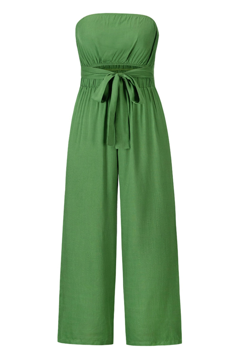 Tied Cutout Tube Wide Leg Jumpsuit - Charming Charlie