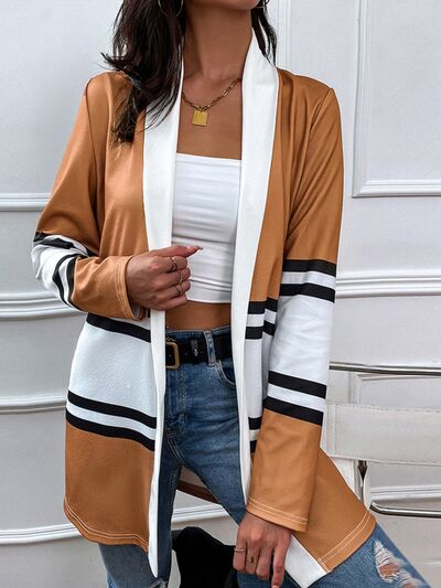 Color Block Open Front Cardigan - Charming Charlie
