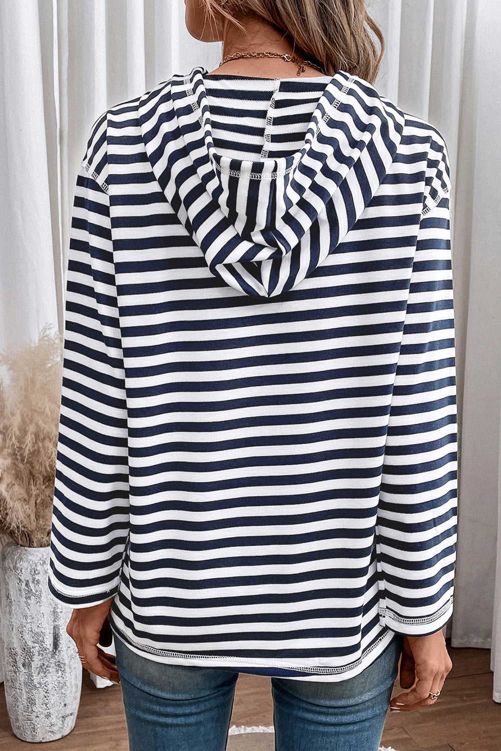 Striped Long Sleeve Hoodie - Charming Charlie