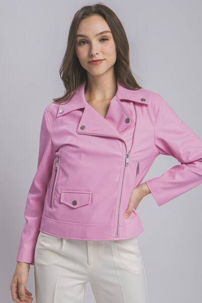 LOVE TREE Collared Neck Zip Up Jacket - Charming Charlie