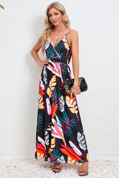 Printed Surplice Maxi Cami Dress - Charming Charlie