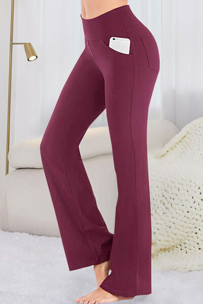 Pocketed High Waist Active Pants - Charming Charlie