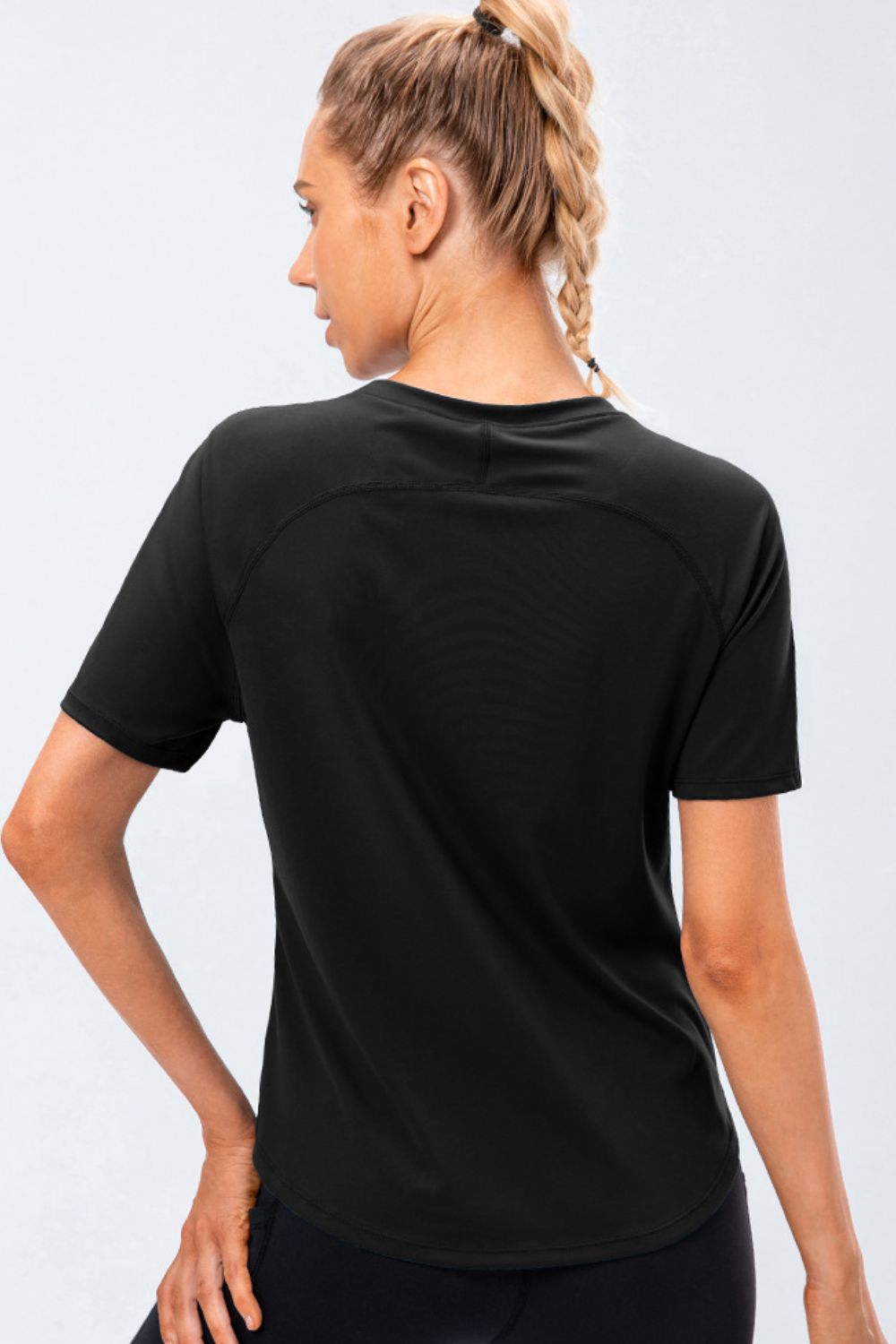 Round Neck Raglan Sleeve Active Tee - Charming Charlie