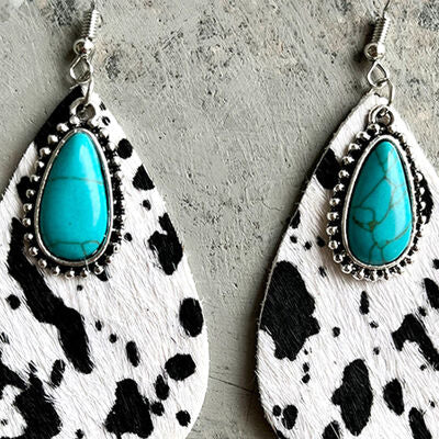 Artificial Turquoise Teardrop Earrings - Charming Charlie