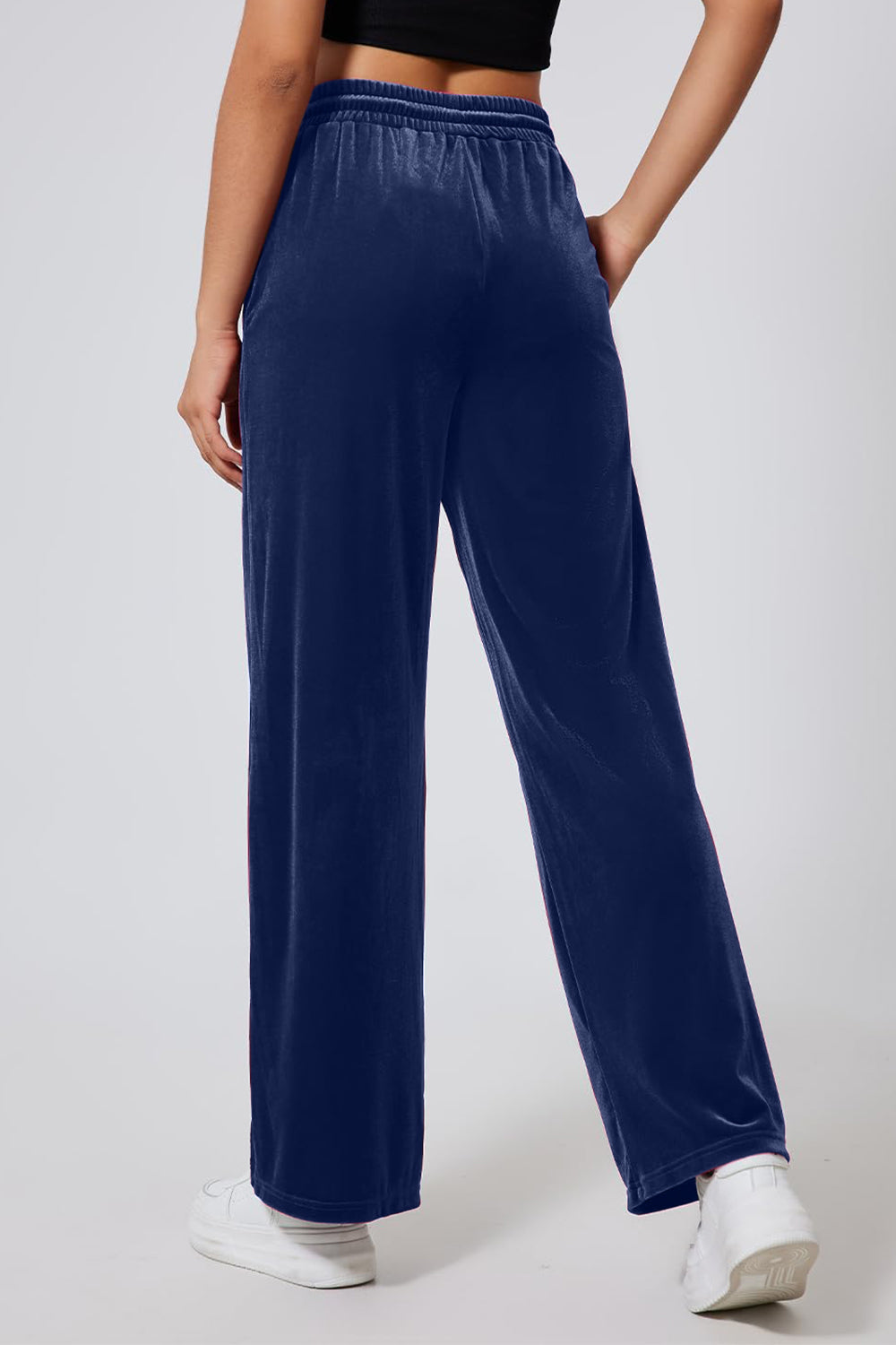 Drawstring Elastic Waist Straight Leg Pants - Charming Charlie
