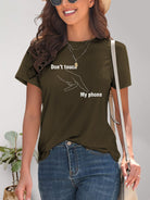 Graphic Round Neck Short Sleeve T-Shirt - Charming Charlie