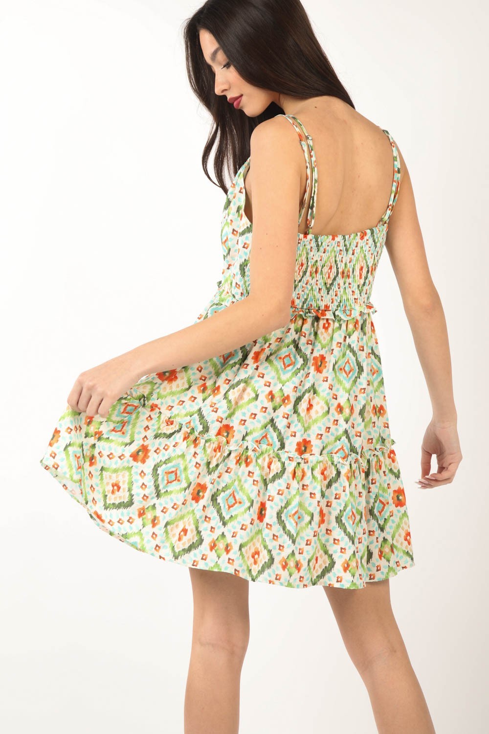 VERY J Floral Back Smocked Ruffled Mini Dress - Charming Charlie