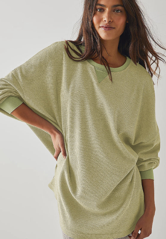 Round Neck Long Sleeve Sweatshirt - Charming Charlie