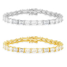 Sterling Silver Emerald-cut CZ Tennis Bracelet - Charming Charlie