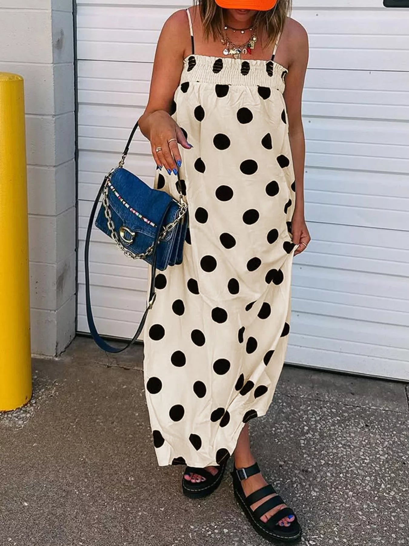 polka dot spaghetti strap dress Polka Dot Spaghetti Strap Maxi Dress – Charming Charlie
