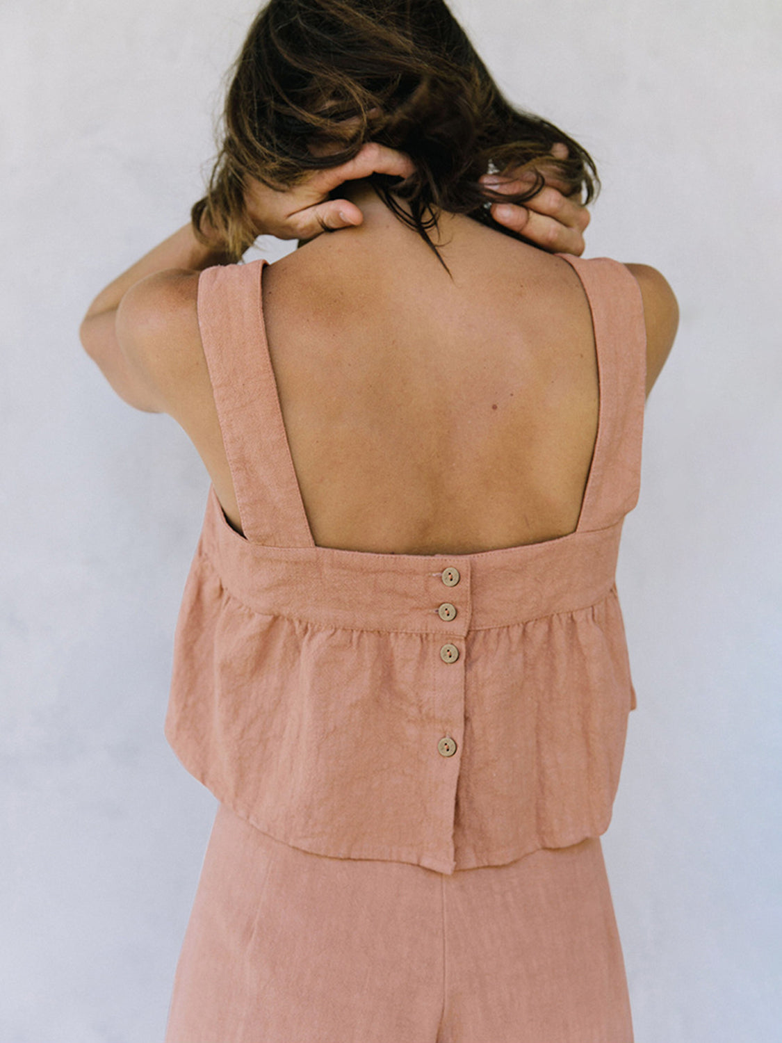 Square Neck Wide Strap Top and Pants Set - Charming Charlie