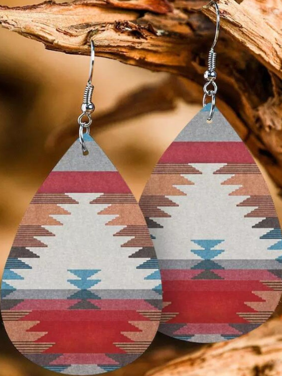 Printed PU Leather Dangle Earrings - Charming Charlie