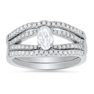 Sterling Silver Oval-cut 3pc Stackable CZ Ring Set - Charming Charlie