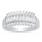 Sterling Silver Baguette CZ Band Ring - Charming Charlie
