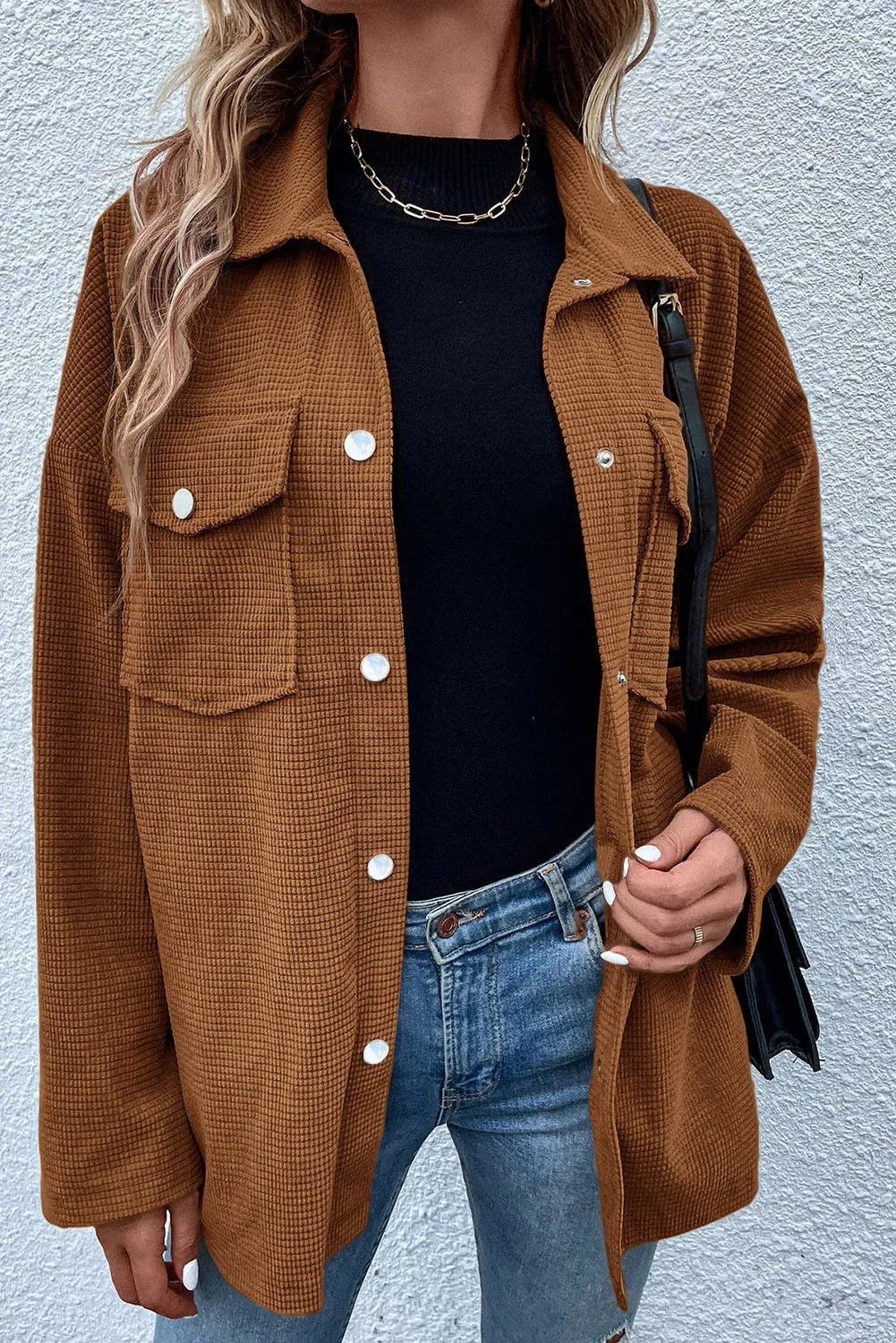 Snap Down Long Sleeve Jacket