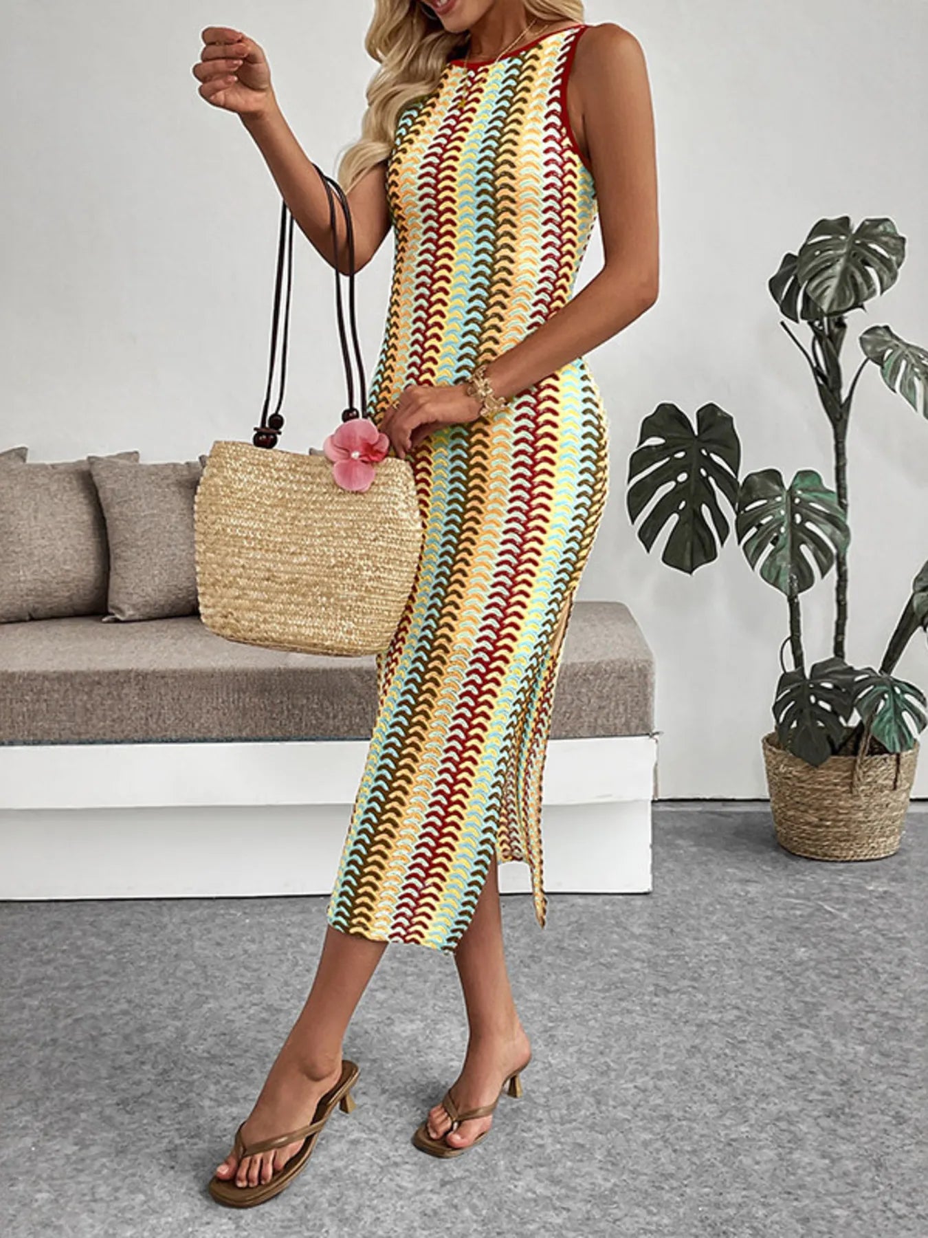 Sleeveless Chevron Pattern Sweater Dress – Charming Charlie