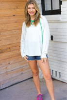 Feeling It Kelly Green Clover Cut Out Terry Hoodie - Charming Charlie