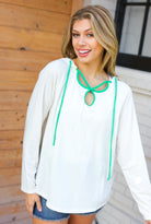 Feeling It Kelly Green Clover Cut Out Terry Hoodie - Charming Charlie