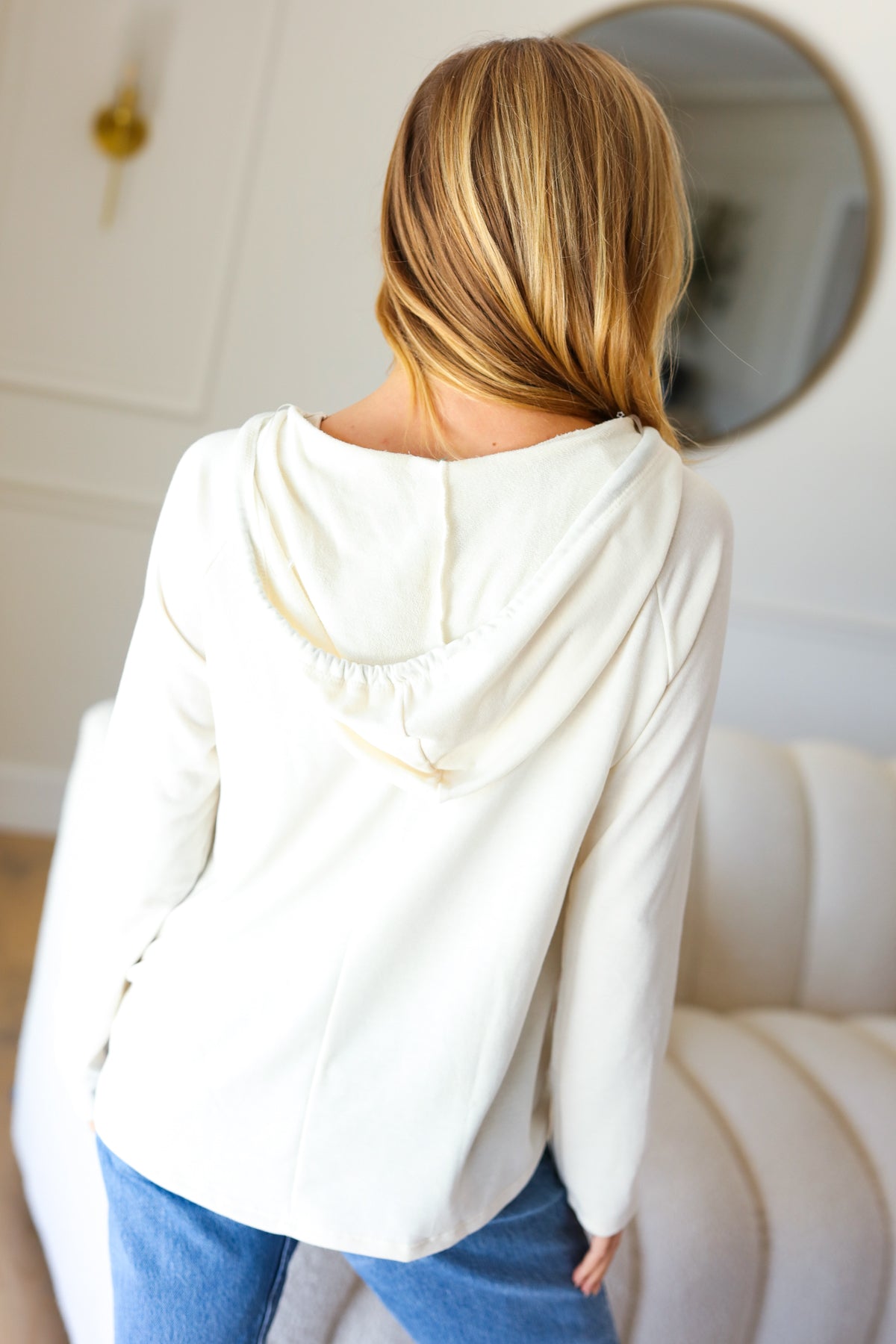 Feeling It Kelly Green Clover Cut Out Terry Hoodie - Charming Charlie