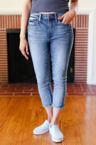 Judy Blue Medium Wash Mid Rise Skinny Capri - Charming Charlie