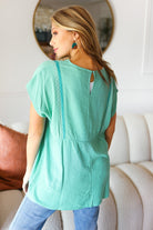 Mint Embroidered Woven Short Sleeve Dolman Top - Charming Charlie