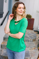 Saint Patrick Asymmetrical Sequin Banded V Neck Top - Charming Charlie