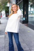 Classic Elegance Ivory Fuzzy Soft Knit Sweater - Charming Charlie