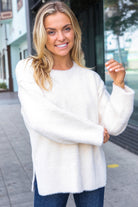 Classic Elegance Ivory Fuzzy Soft Knit Sweater - Charming Charlie