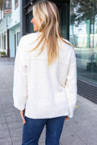 Classic Elegance Ivory Fuzzy Soft Knit Sweater - Charming Charlie